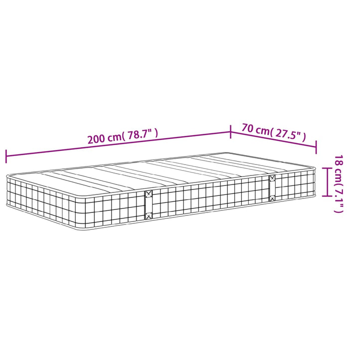 Saltea cu arcuri bonnell, fermitate medie, 70x200 cm