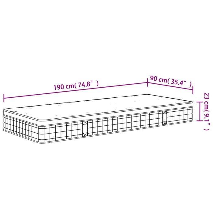 Saltea cu arcuri bonnell Single Size, fermitate medie 90x190 cm