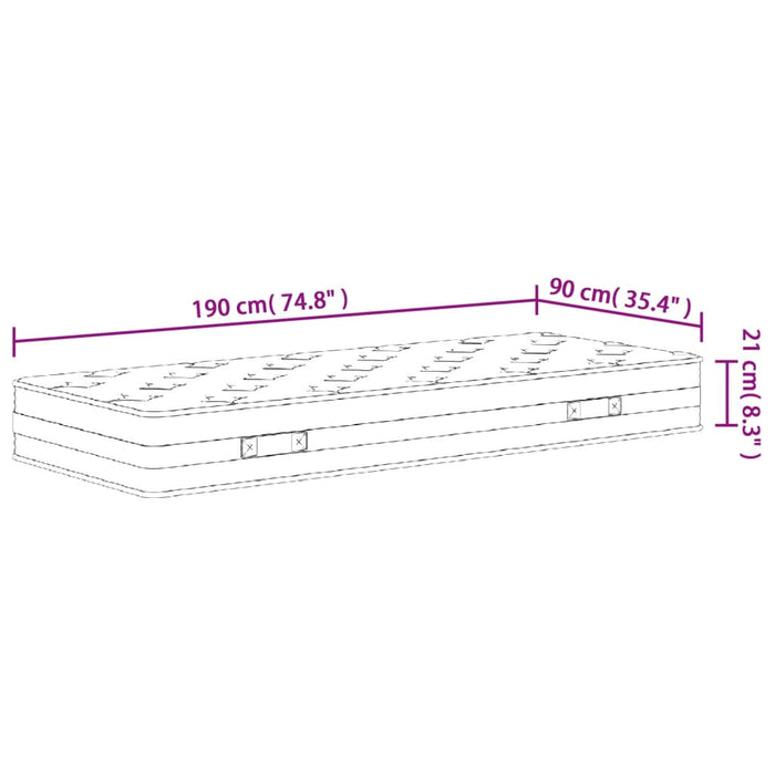 Saltea cu arcuri bonnell Single Size, fermitate medie 90x190 cm