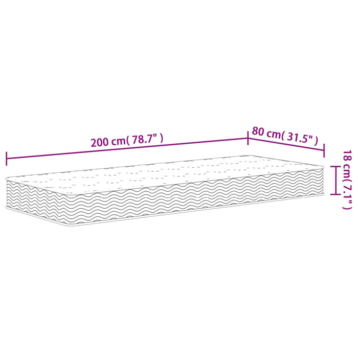 Saltea cu arcuri bonnell, fermitate medie, 80x220 cm