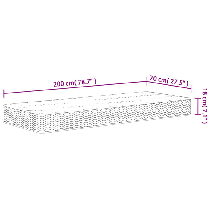 Saltea cu arcuri bonnell, fermitate medie, 70x200 cm