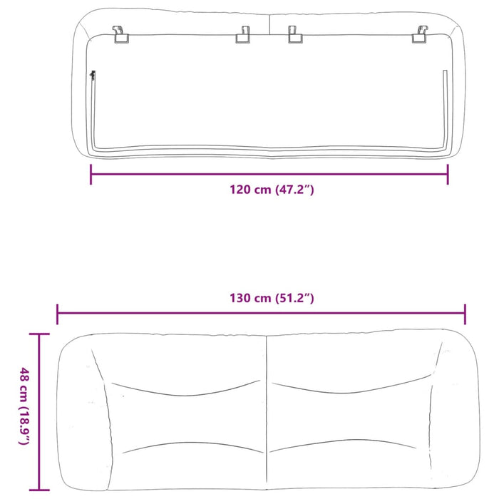 Pernă pentru tăblie pat, maro, 120 cm, piele artificială