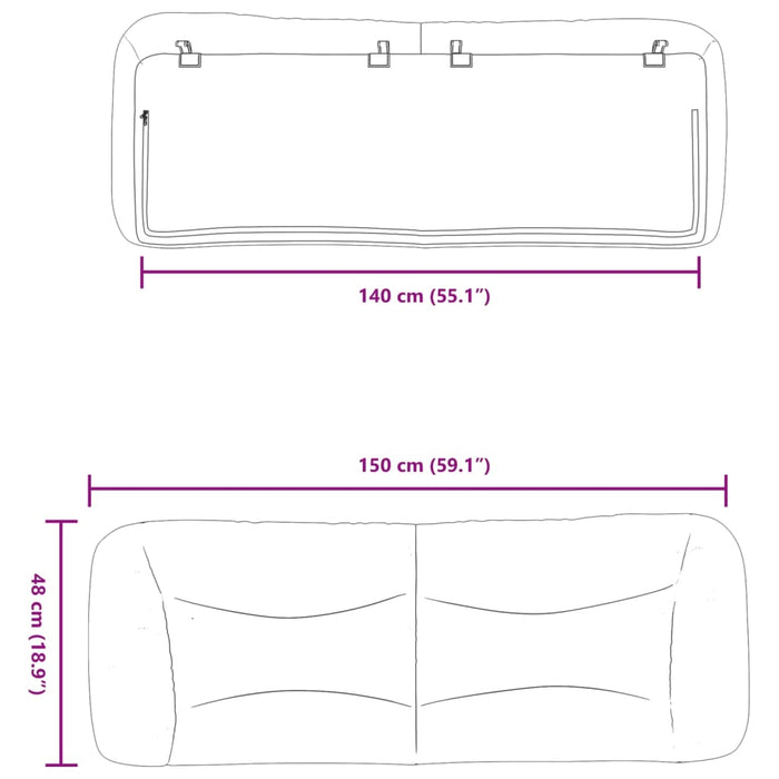 Pernă pentru tăblie pat, negru, 140 cm, piele artificială