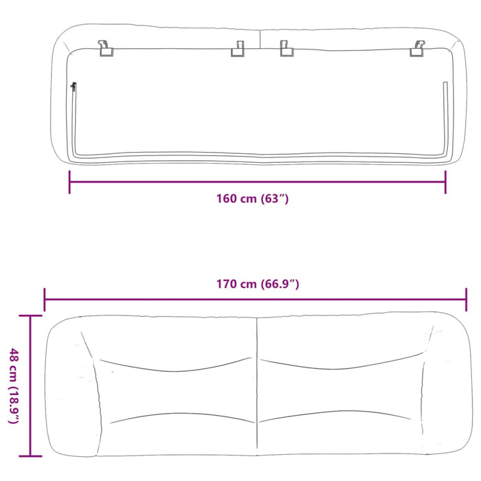 Pernă pentru tăblie pat, negru, 160 cm, piele artificială