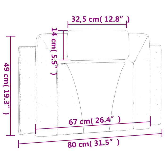 Pernă pentru tăblie pat, maro, 80 cm, piele artificială