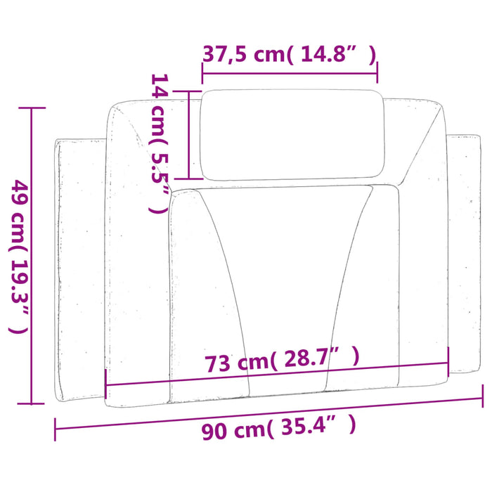 Pernă pentru tăblie pat, negru, 90 cm, piele artificială