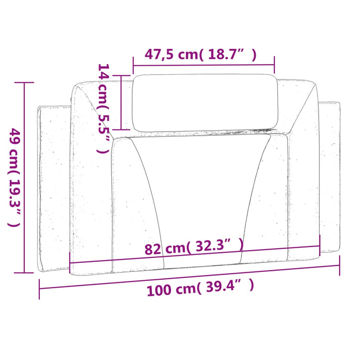 Pernă pentru tăblie pat, alb și negru, 100cm, piele artificială