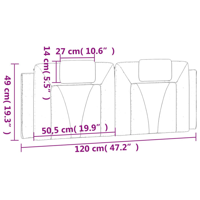 Pernă pentru tăblie pat, negru, 120 cm, piele artificială