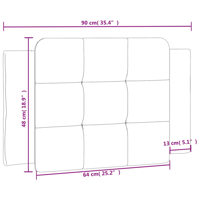 Pernă pentru tăblie pat, maro, 90 cm, piele artificială