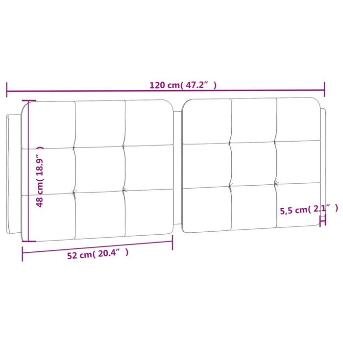 Pernă pentru tăblie pat, alb și negru, 120cm, piele artificială