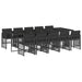 Set mobilier de exterior cu perne, 11 piese, negru, poliratan thumbnail 2