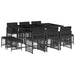 Set mobilier de exterior cu perne, 11 piese, negru, poliratan thumbnail 2