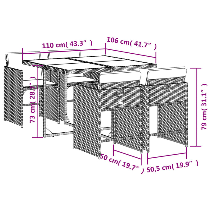 Set mobilier pentru grădină, 5 piese, cu perne, bej, poliratan