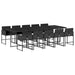 Set mobilier de exterior cu perne, 11 piese, negru, poliratan thumbnail 2