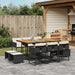 Set mobilier de exterior cu perne, 11 piese, negru, poliratan thumbnail 1