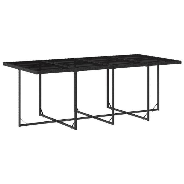 Set mobilier de grădină cu perne, 13 piese, negru, poliratan