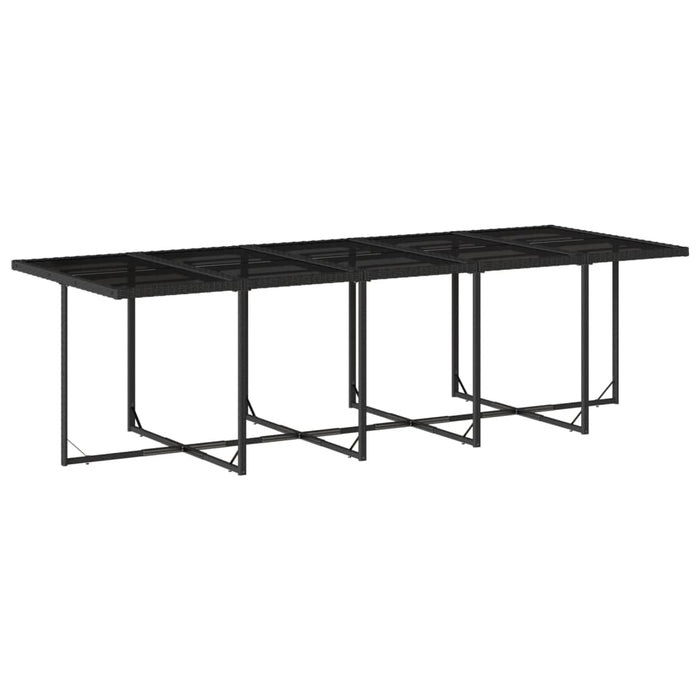 Set mobilier de grădină cu perne, 15 piese, negru, poliratan