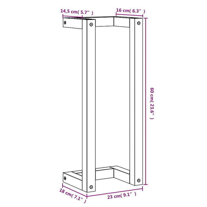 Suport prosoape, maro ceruit, 23x18x60 cm, lemn masiv pin