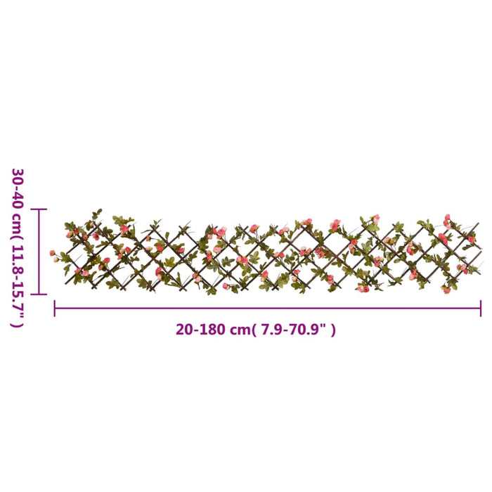 Spalier cu iederă artificială extensibil, 5 buc. roz 180x20 cm