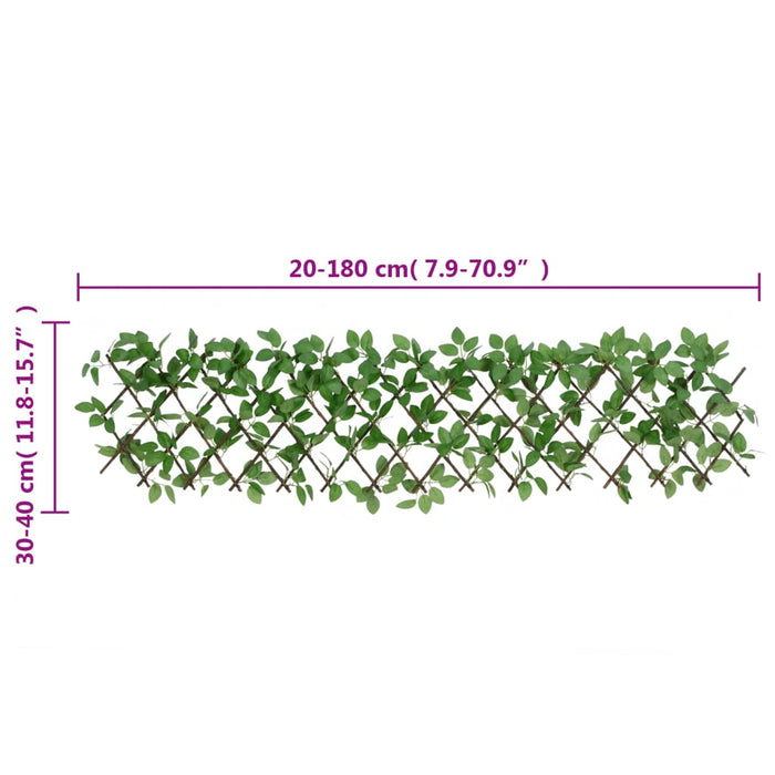 Spalier iederă artificială extensibil, 5 buc., verde, 180x30 cm