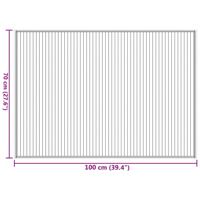 Covor dreptunghiular, gri, 70x100 cm, bambus