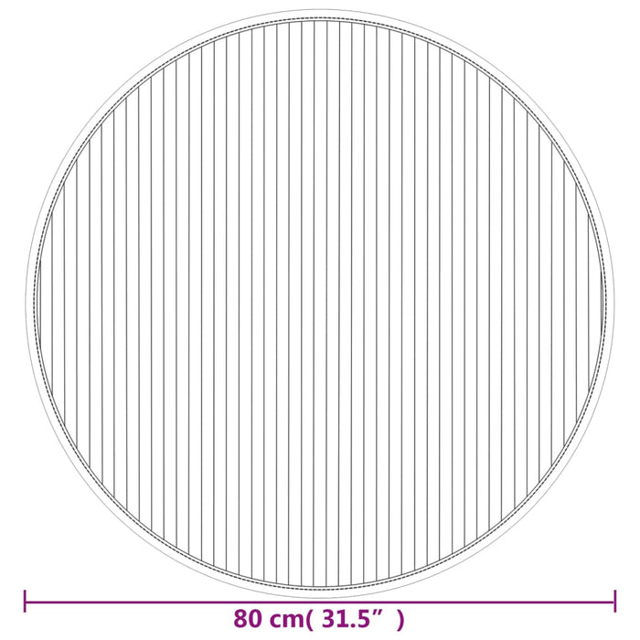 Covor rotund, maro, 80 cm, bambus