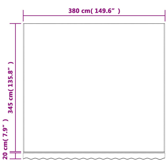 Pânză copertină de rezervă, dungi roșii și albe, 4x3,5 m