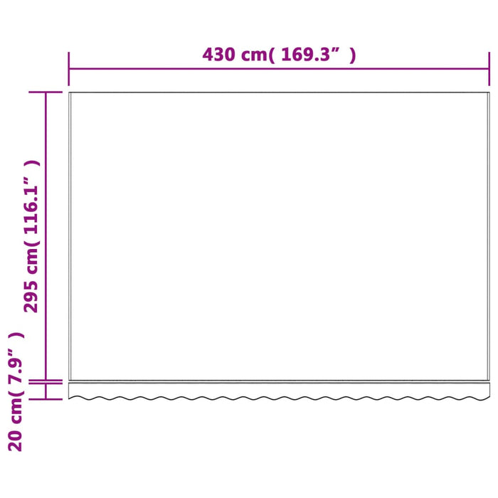 Pânză copertină de rezervă, dungi roșii și albe, 4,5x3 m