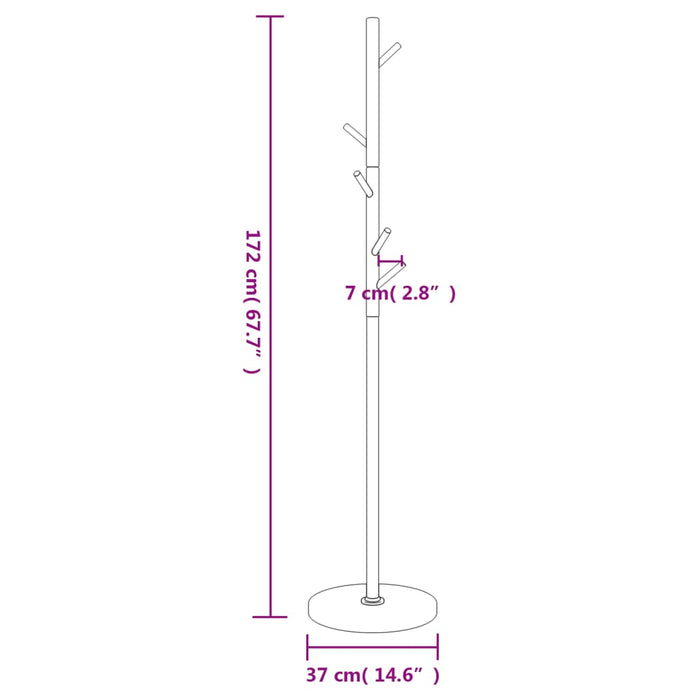 Cuier de haine, alb, 172 cm, fier vopsit electrostatic