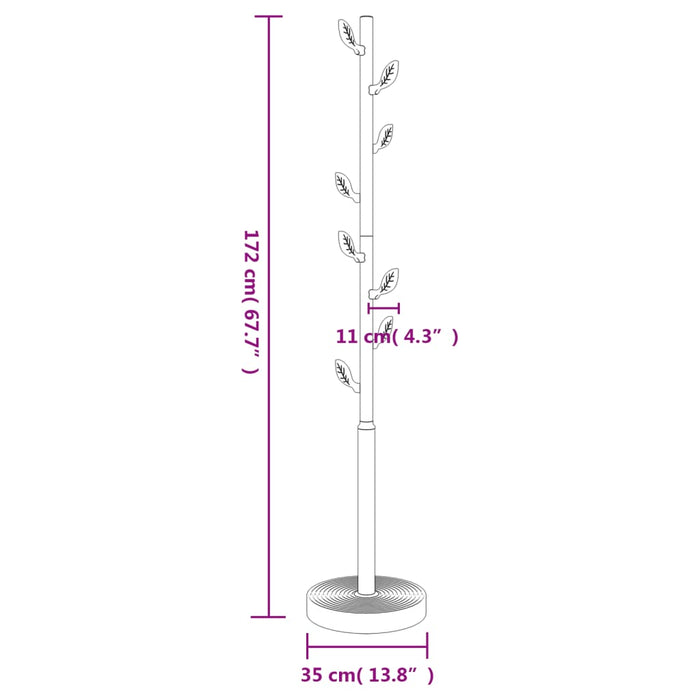 Cuier de haine, alb, 172 cm, fier vopsit electrostatic