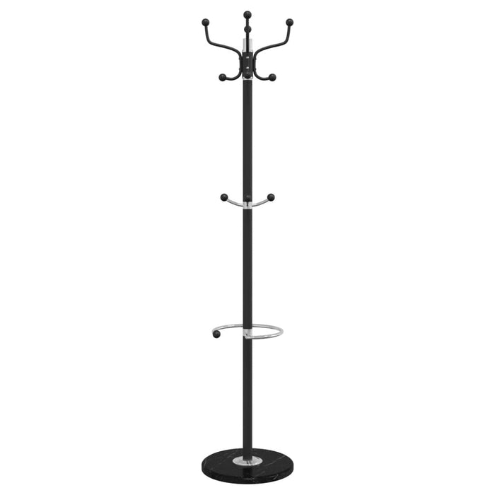 Cuier cu suport umbrelă, negru 180 cm fier vopsit electrostatic