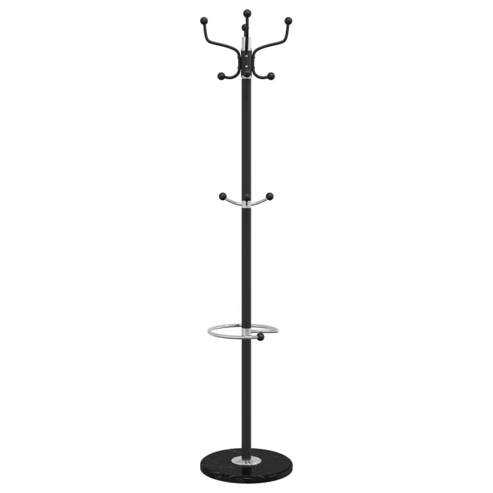 Cuier cu suport umbrelă, negru 180 cm fier vopsit electrostatic