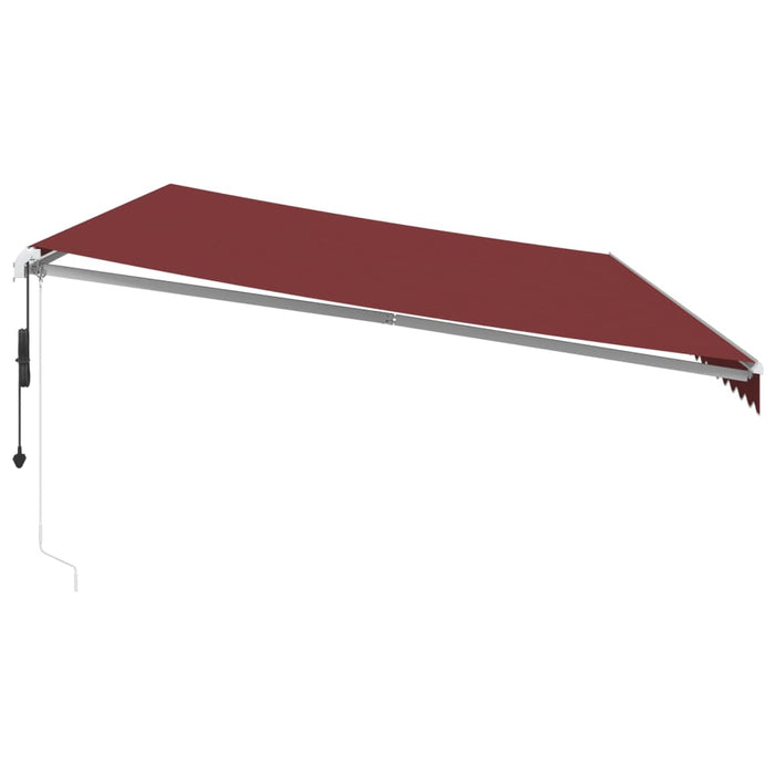 Copertina retractabilă automat cu LED, vișiniu, 600x300 cm