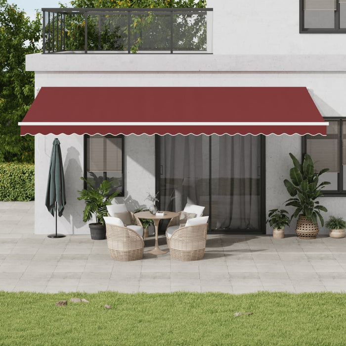 Copertina retractabilă automat cu LED, vișiniu, 600x300 cm