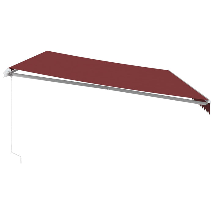 Copertina retractabilă manual cu LED, vișiniu, 600x350 cm