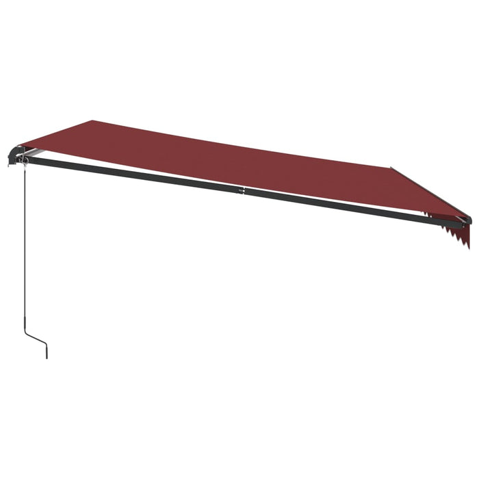 Copertina retractabilă manual cu LED-uri, vișiniu, 450x350 cm