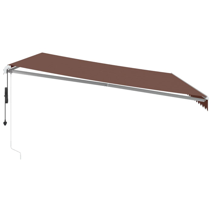 Copertina retractabilă automat cu LED, maro, 500x300 cm