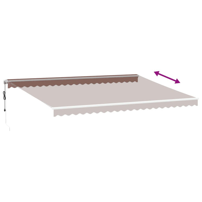 Copertina retractabilă automat cu LED, maro, 500x300 cm