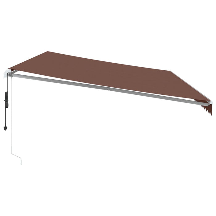 Copertină retractabilă automat cu LED, maro, 600x300 cm