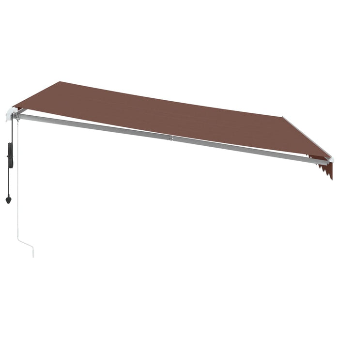 Copertina retractabilă automat cu LED, maro, 400x350 cm