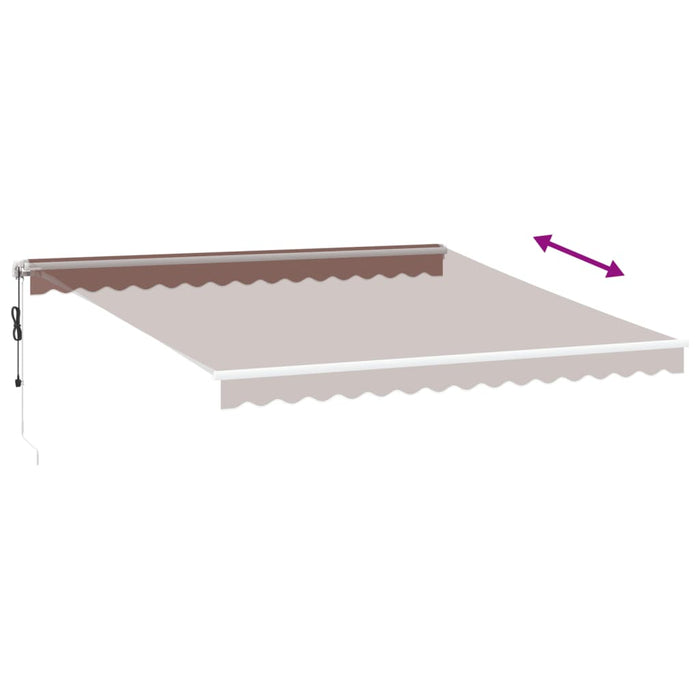 Copertina retractabilă automat cu LED, maro, 400x350 cm