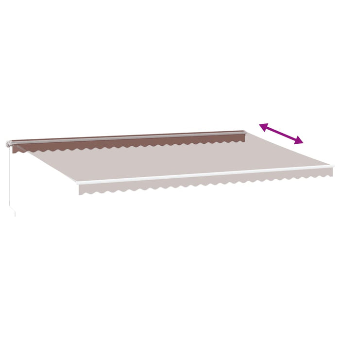 Copertină retractabilă manual, maro, 600x300 cm