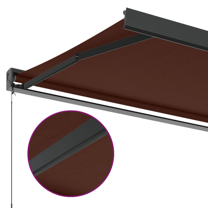 Copertină retractabilă manual, maro, 400x300 cm