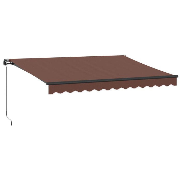 Copertină retractabilă manual cu LED, maro, 350x250 cm