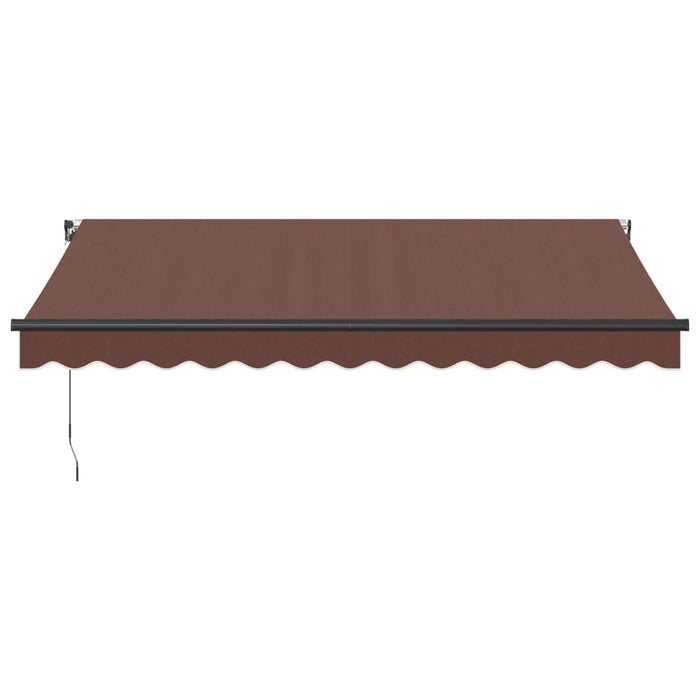 Copertină retractabilă manual cu LED, maro, 350x250 cm