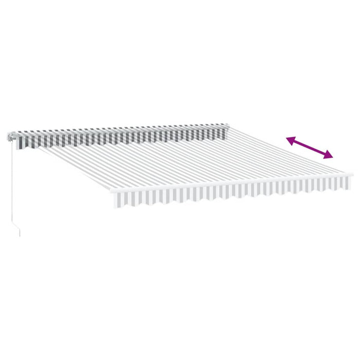 Copertină retractabilă manual cu LED, antracit/alb, 400x300 cm