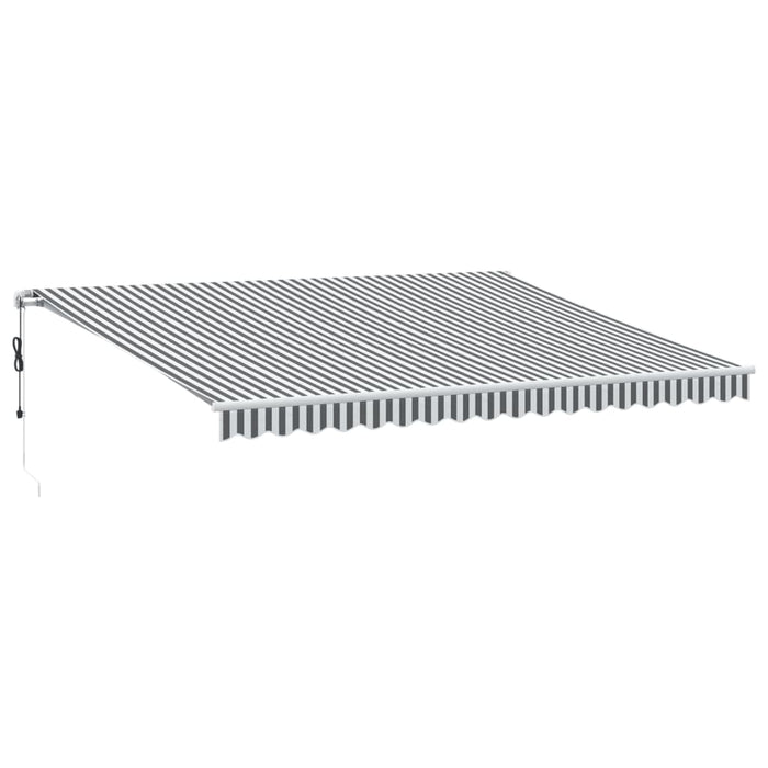 Copertină retractabilă automat cu LED, antracit/alb, 450x300 cm