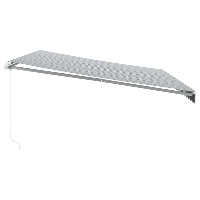 Copertină retractabilă manual cu LED, antracit/alb, 500x300 cm