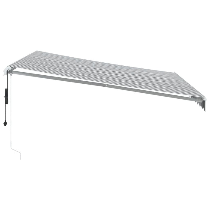 Copertină retractabilă automat cu LED, antracit/alb, 400x350 cm