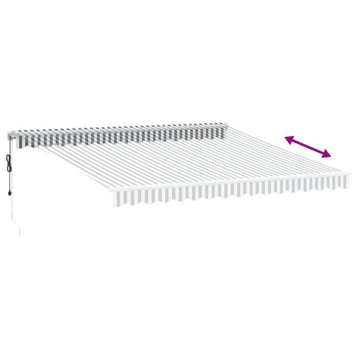 Copertină retractabilă automat cu LED, antracit/alb, 400x350 cm